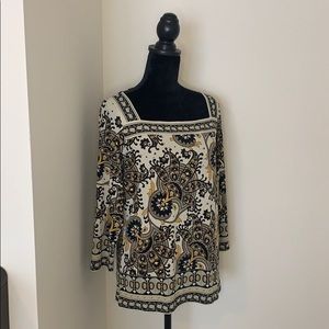 Michael Michael Kors 3/4 Sleeve Square Neck Blouse